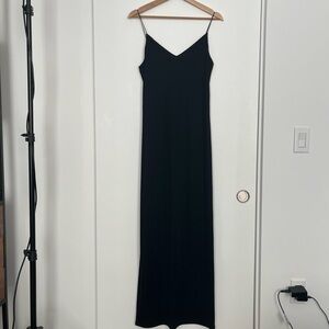 Zara Black Spaghetti Strap Maxi Slip Dress